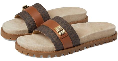 brown michael kors slides